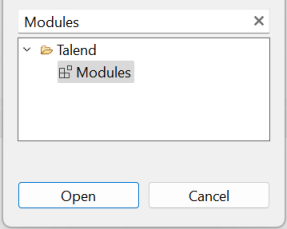 Modules from the Show view window.