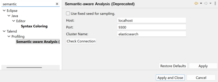 Overview of the Semantic-aware Analysis parameters from the Preferences window.