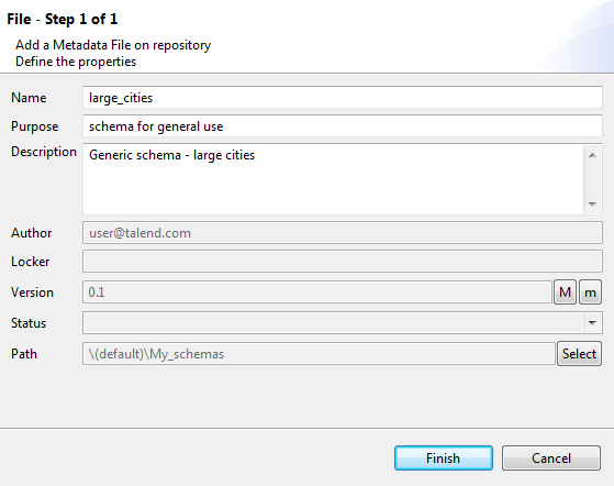 File - Step 1 of 1 dialog box.