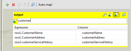 Example of a filter from the output section.