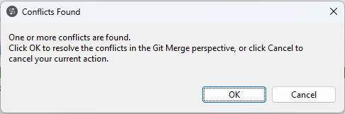Conflicts Found dialog box.