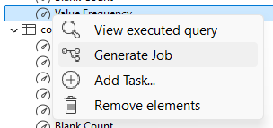 Contextual menu of an indicator from the Indicators menu.