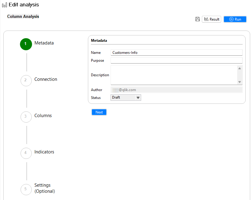 Overview of the Edit analysis window