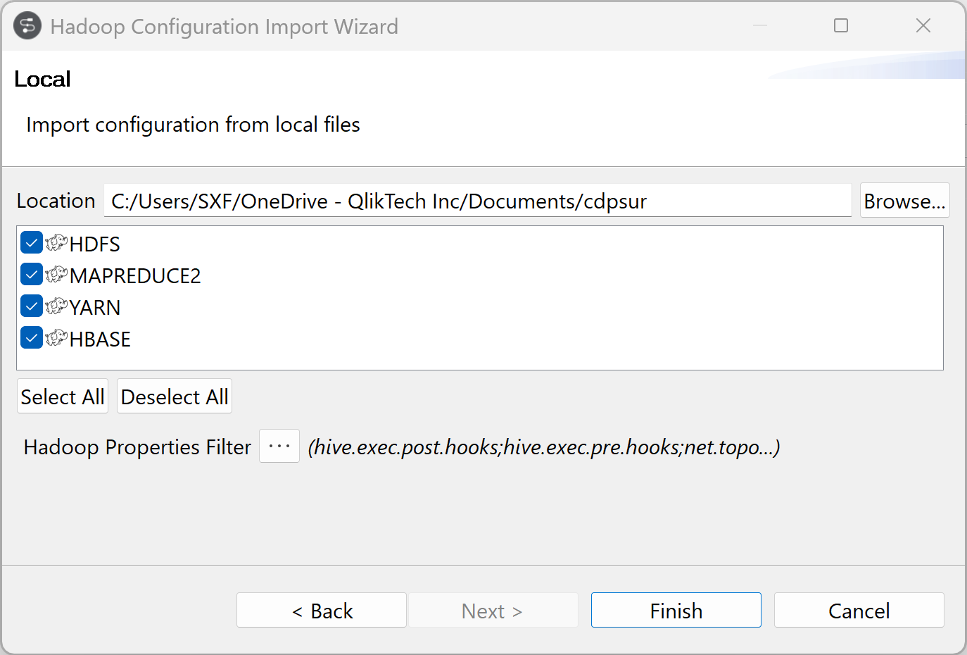 Client configuration location.