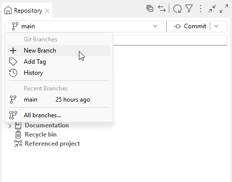 Repository tree view.
