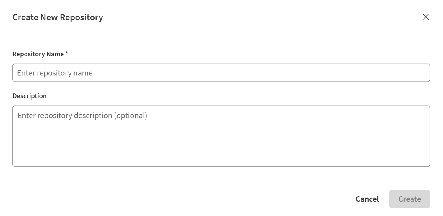 Fenêtre Create New Repository (Créer un référentiel).