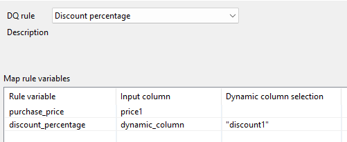 Fenêtre de configuration pour associer les variables.