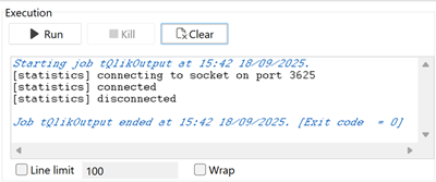 Console de la vue Run indiquant que le Job a bien été exécuté.