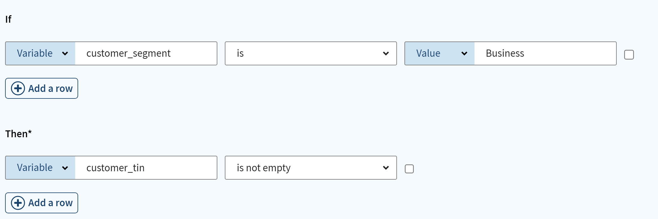 Configuration pour la création d'une règle de qualité de données en mode Basic (Simple).