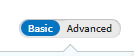 Option permettant de sélectionner le mode Basic (Simple) ou Advanced (Avancé).
