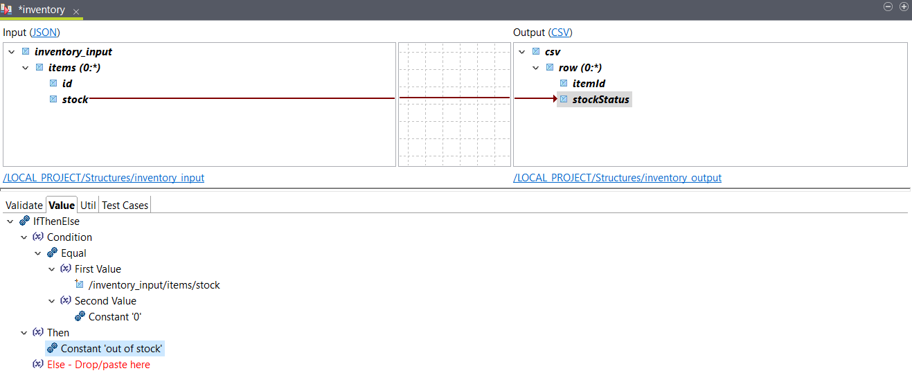 Valeur de la fonction Constant.