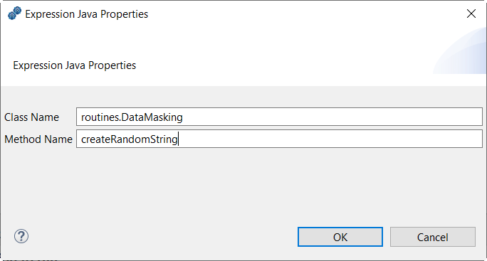 Fenêtre Expression Java Properties.