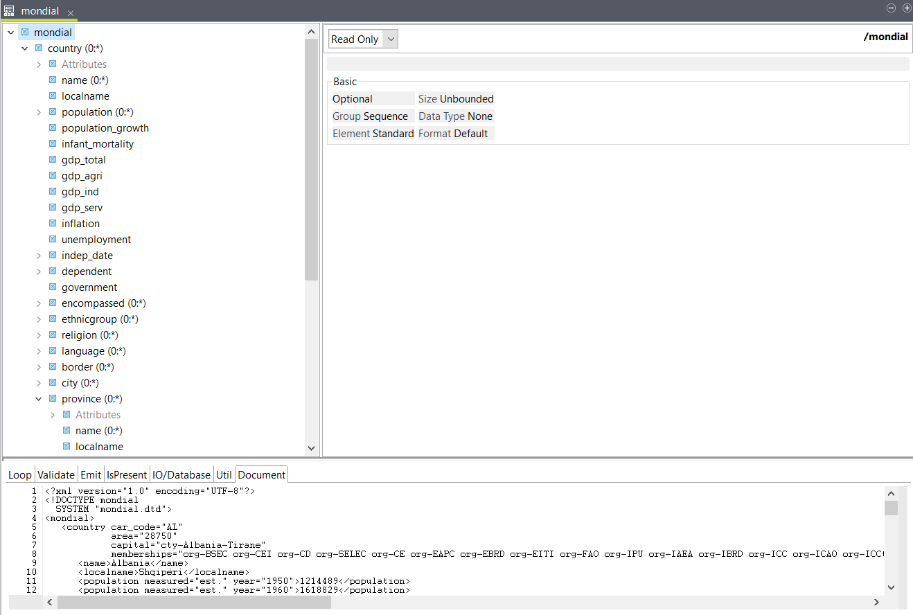 Création de la structure d'entrée.