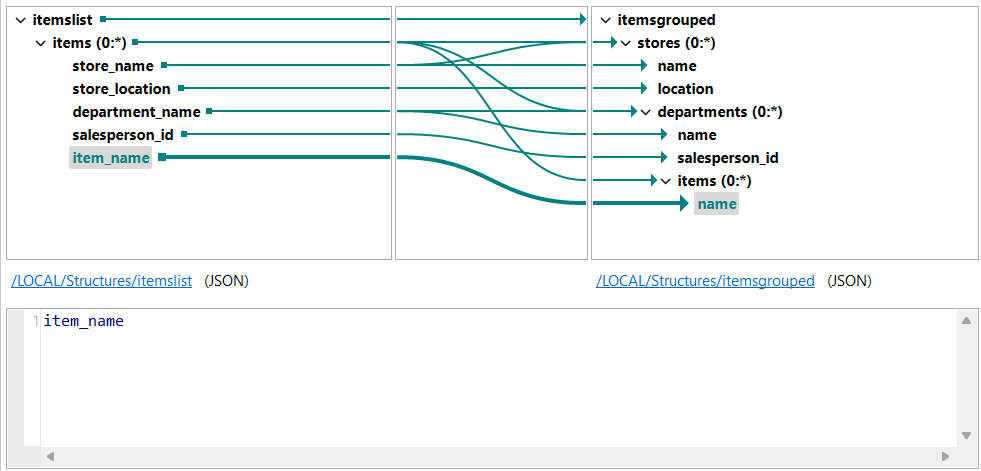 Propriétés de l'élément items.