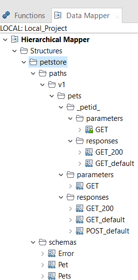 Structures disponibles après l'import.