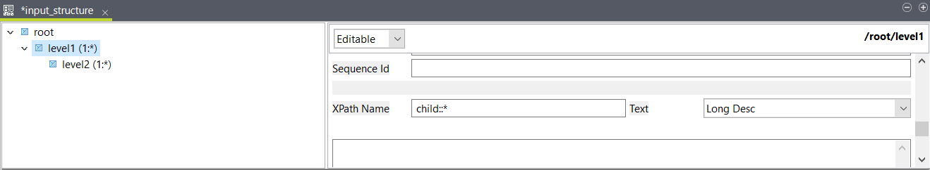 Onglet des propriétés XPath Name (Nom XPath).