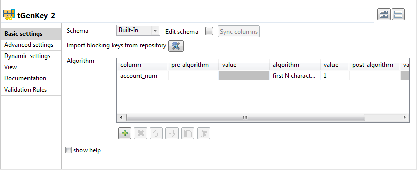 Configuration du second composant tGenKey.