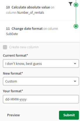 La recette développe la dernière action et sa configuration.