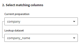 Deuxième étape du menu de configuration du lookup.