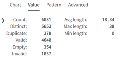 Onglet Value (Valeur) ouvert.