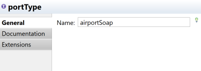 Vue des propriétés du PortType.