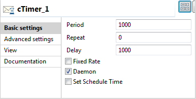 Vue Basic settings (Paramètres simples).