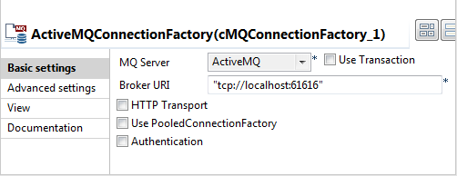 Vue Basic settings (Paramètres simples).