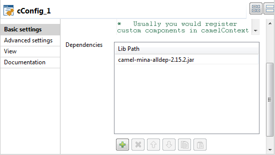 Vue Basic settings (Paramètres simples).