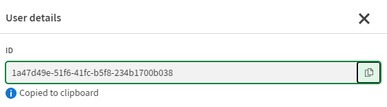ID copié depuis le panneau des détails de l'utilisateur·trice.