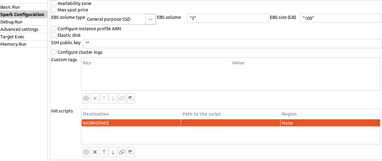 Espace de travail pour les scripts Init.