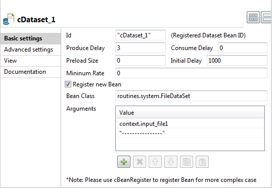 Vue Basic settings (Paramètres simples).