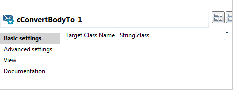 Vue Basic settings (Paramètres simples).