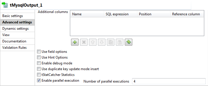 Vue Advanced settings (Paramètres avancés).