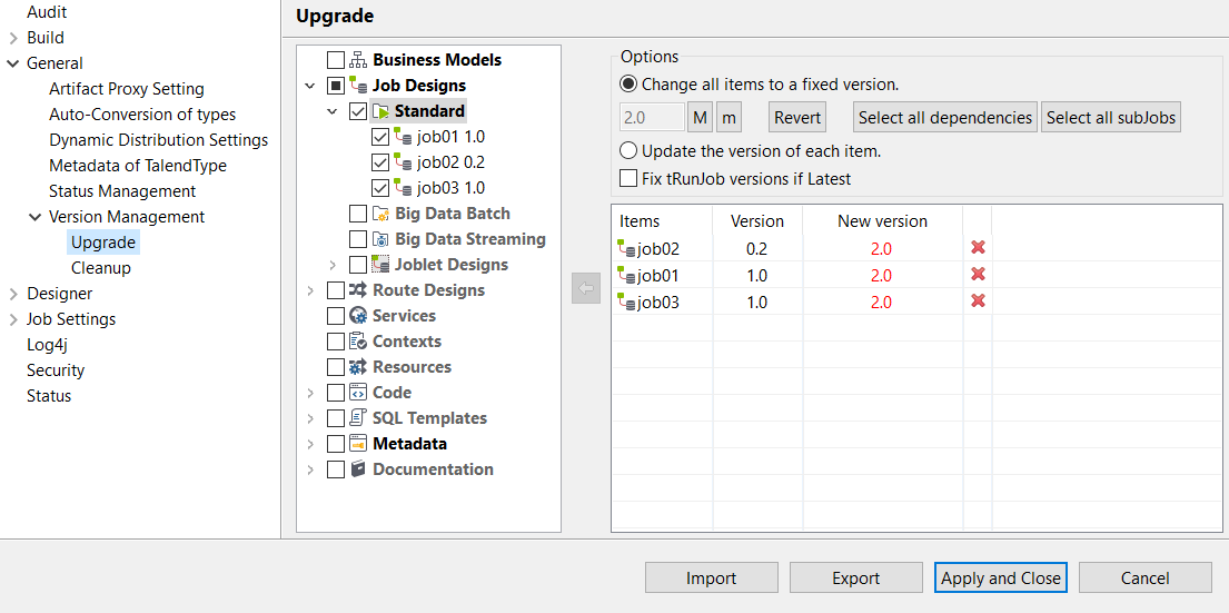 Boîte de dialogue Project Settings (Paramètres du projet).