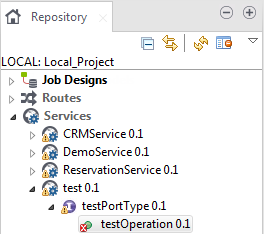 Icône d'erreur dans la vue en arborescence Repository (Référentiel).