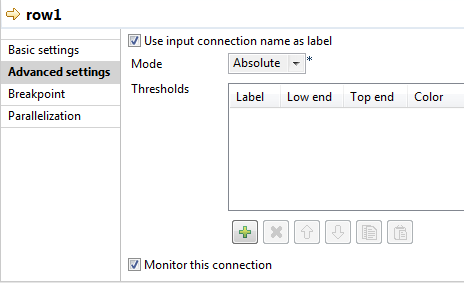 Vue Advanced settings (Paramètres avancés) du composant.