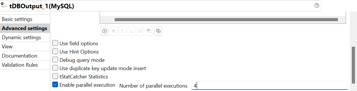 Vue Advanced settings (Paramètres avancés).