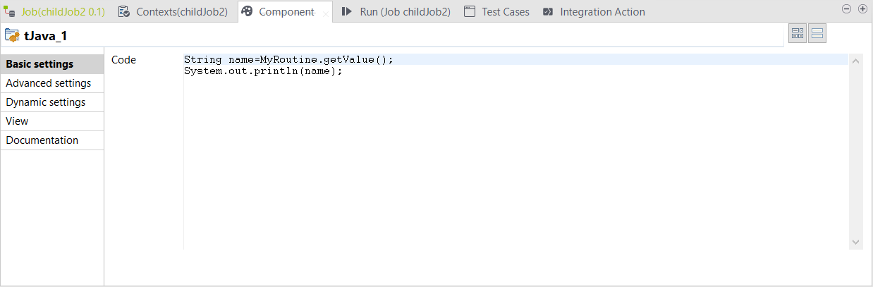 Vue Basic settings (Paramètres simples).