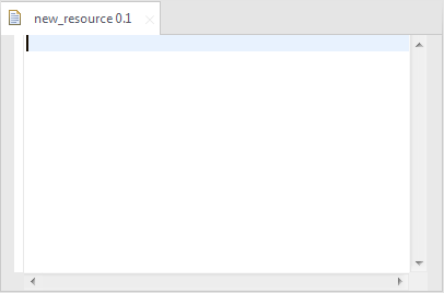 Ressource vide dans l'éditeur.