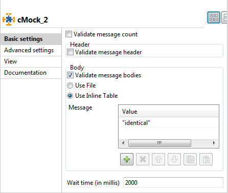 Vue Basic settings (Paramètres simples).