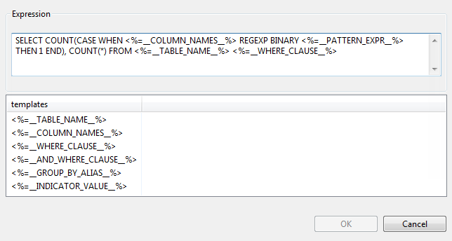 Vue d'ensemble de la boîte de dialogue Edit expression (Modifier l'expression).