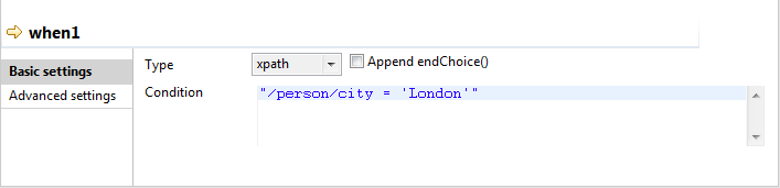 Vue Basic settings (Paramètres simples).