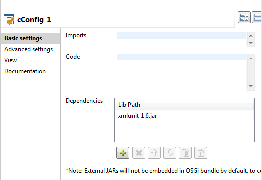 Vue Basic settings (Paramètres simples).