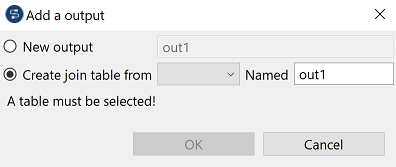 Boîte de dialogue Add an output (Ajouter une sortie).