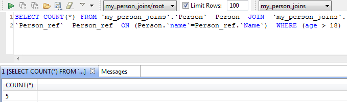 Vue d'ensemble de l'éditeur SQL.