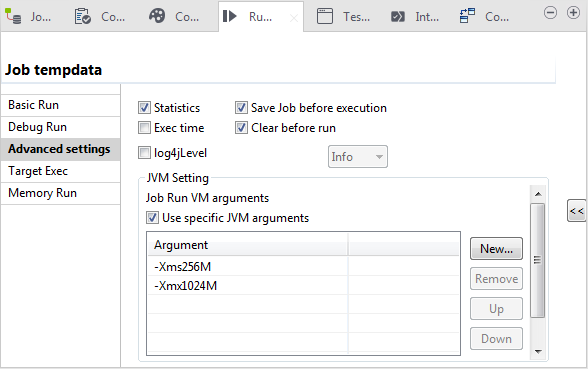 Vue Advanced settings (Paramètres avancés).