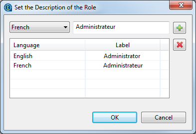 Boîte de dialogue "Set the Description of the Role (Configurer la description du Rôle)".