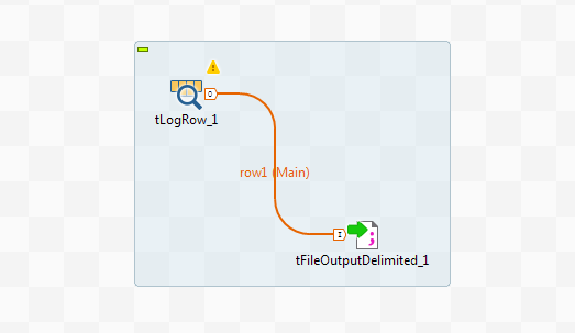 Espace de modélisation graphique avec les deux composants et un lien entre eux.