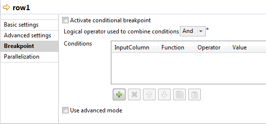 Vue Breakpoint (Point d'arrêt).