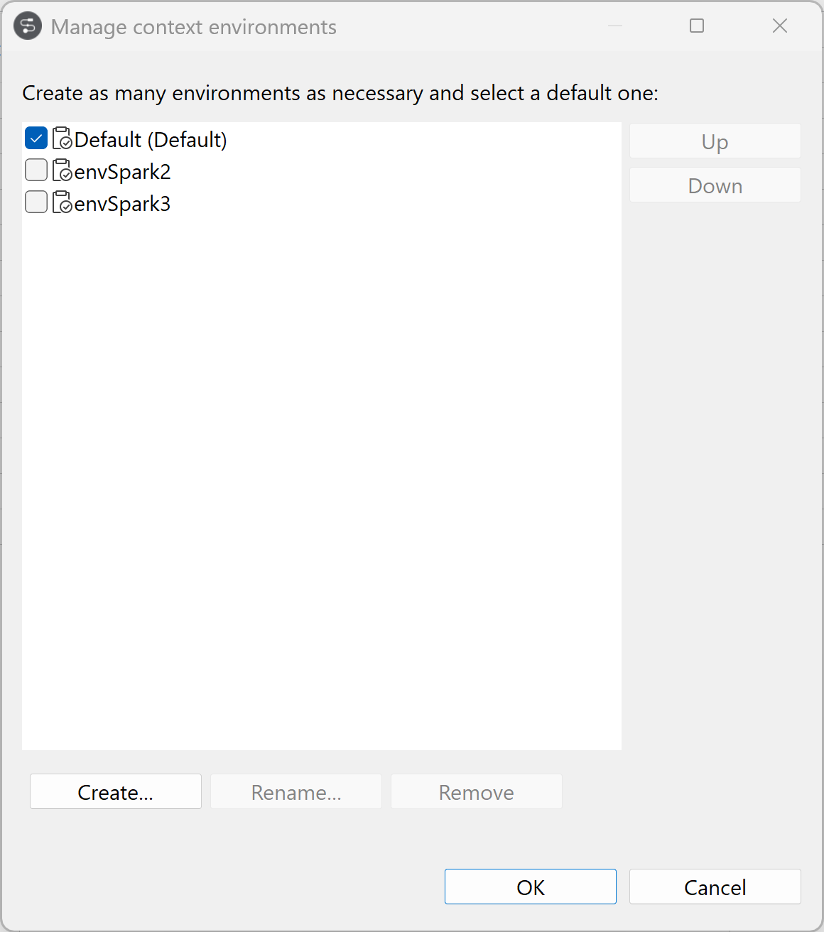 Création des environnements.